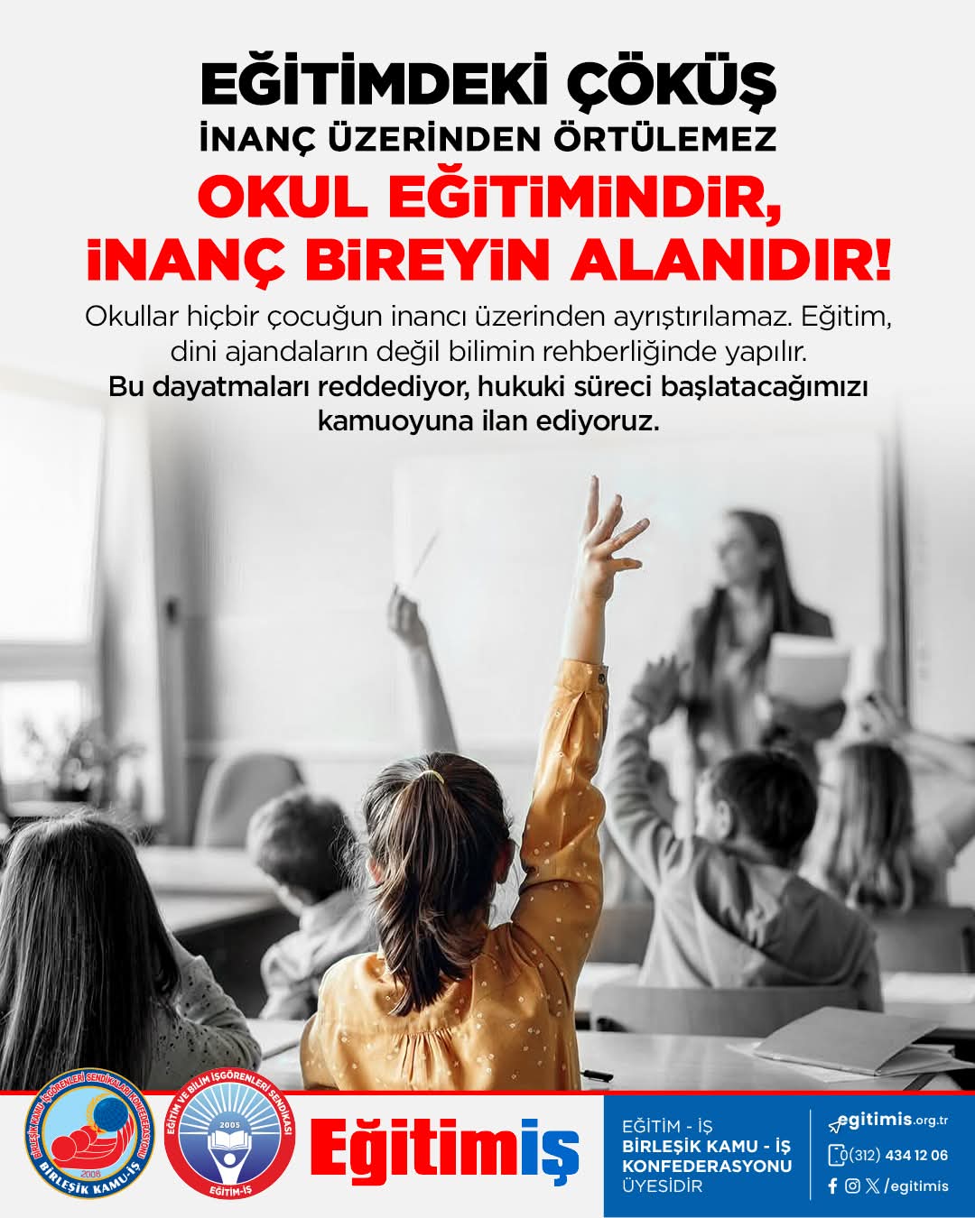 Eğitim İş'ten Ramazan Etkinliklerine Tepki! Okul Eğitimidir İnanç Bireyin Alanıdır Imza Gazetesi