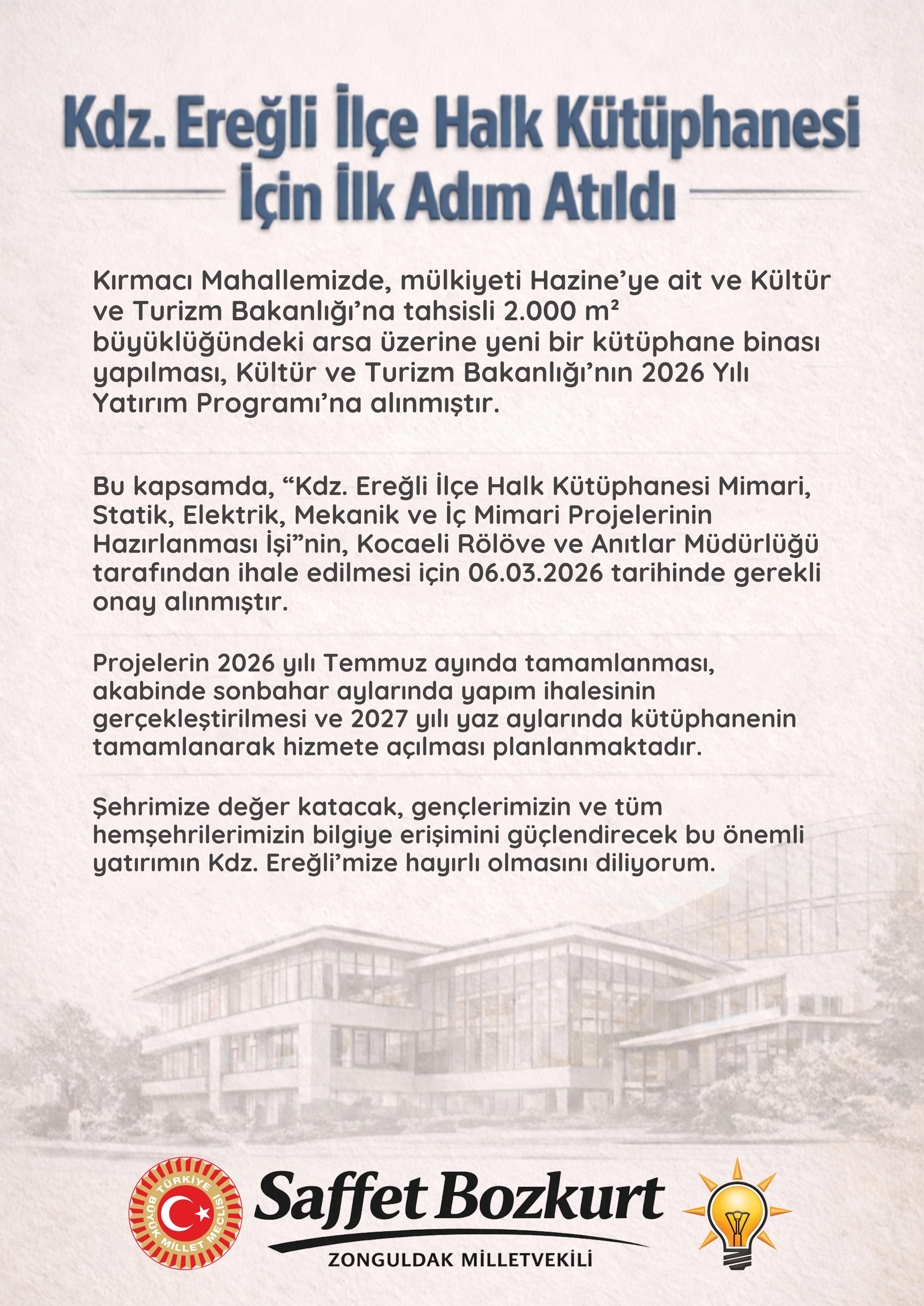 Ereğli’ye Yeni Kütüphane Müjdesi! İlk Adım Atıldı İmza Gazetesi (16)