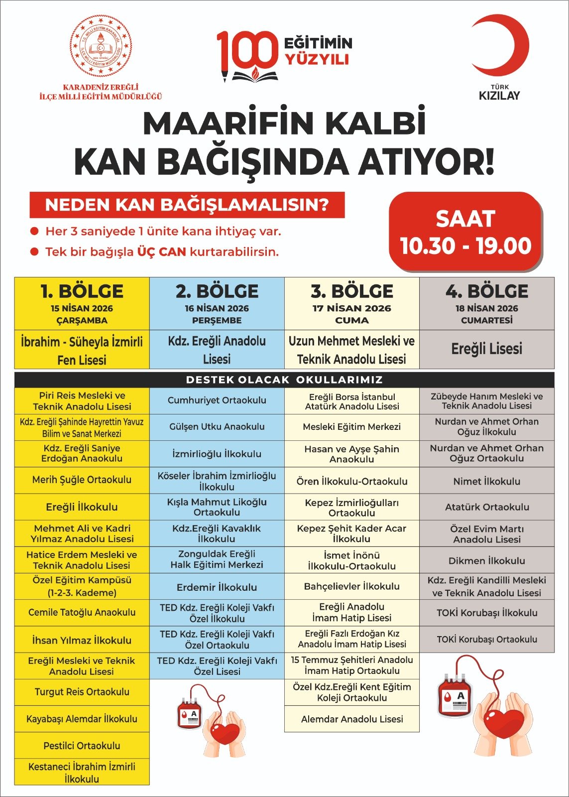 Ereğli’de “Maarifin Kalbi Kan Bağışında Atıyor!” Kampanyası Başlıyor İmza Gazetesi̇ (1)