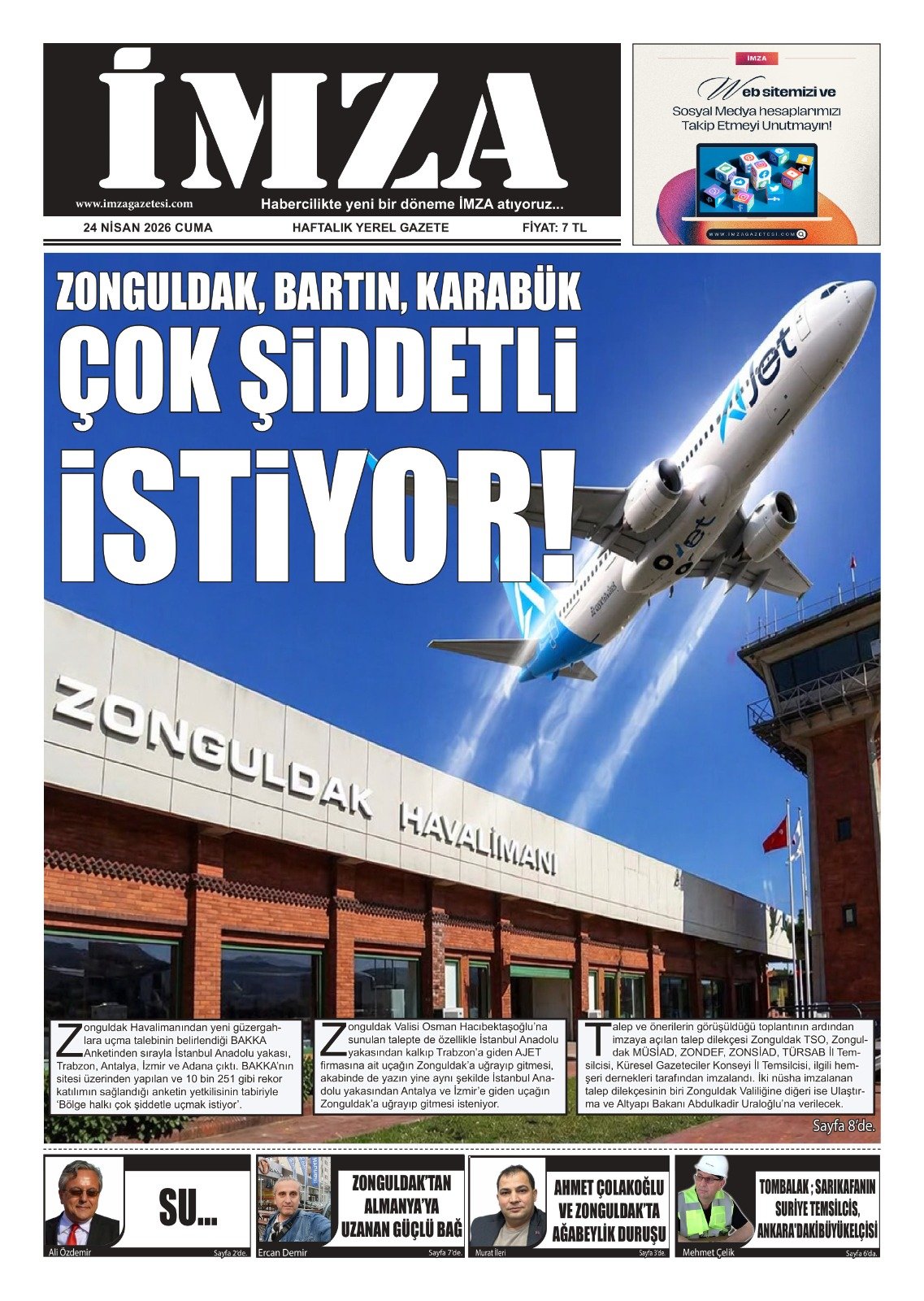 Zonguldak Havalimanı'ndan İstenen Talep İmzalandı! Zonguldak, Bartın, Karabük; Çok Şiddetli İstiyor! İmza Gazetesi̇ (2)