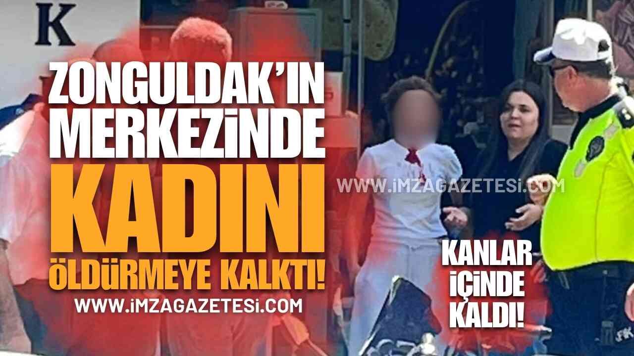 Zonguldak Merkezde Olay: Seç-Al Market Önünde Kadına Saldırdı!