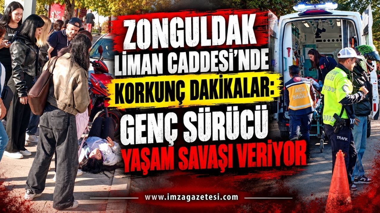 Zonguldak Liman Caddesi’nde Korkunç Dakikalar: Genç Sürücü Yaşam Savaşı Veriyor