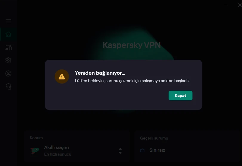 Kaspersky Vpn Geçici Olarak Kullanılamıyor Hatası